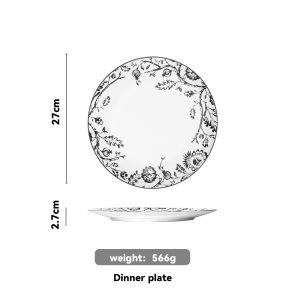 Chinoiserie Charcoal Bird Charger Plate（images 7）