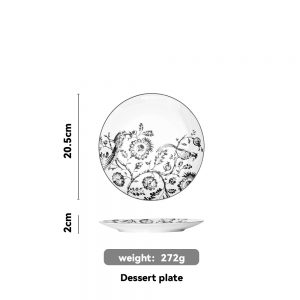 Chinoiserie Charcoal Bird Charger Plate（images 8）
