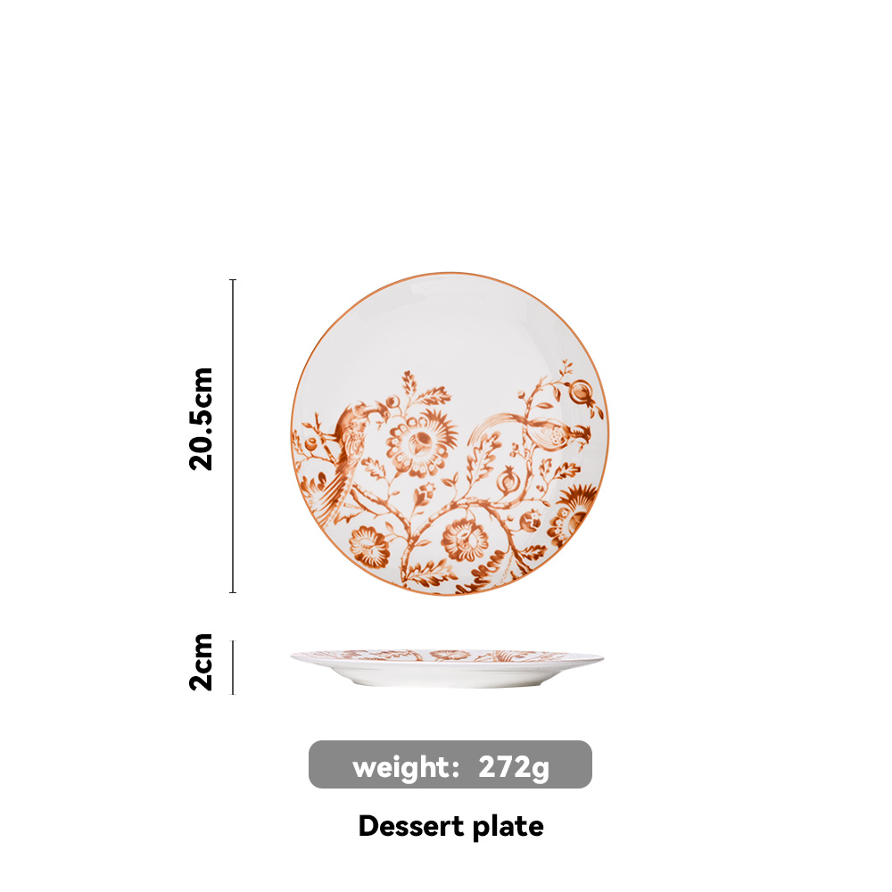 Chinoiserie Wheat Bird Charger Plate（images 4）