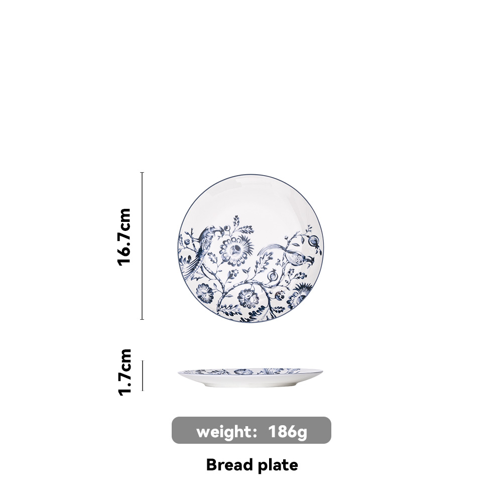 Chinoiserie Indigo Bird Charger Plate（images 9）