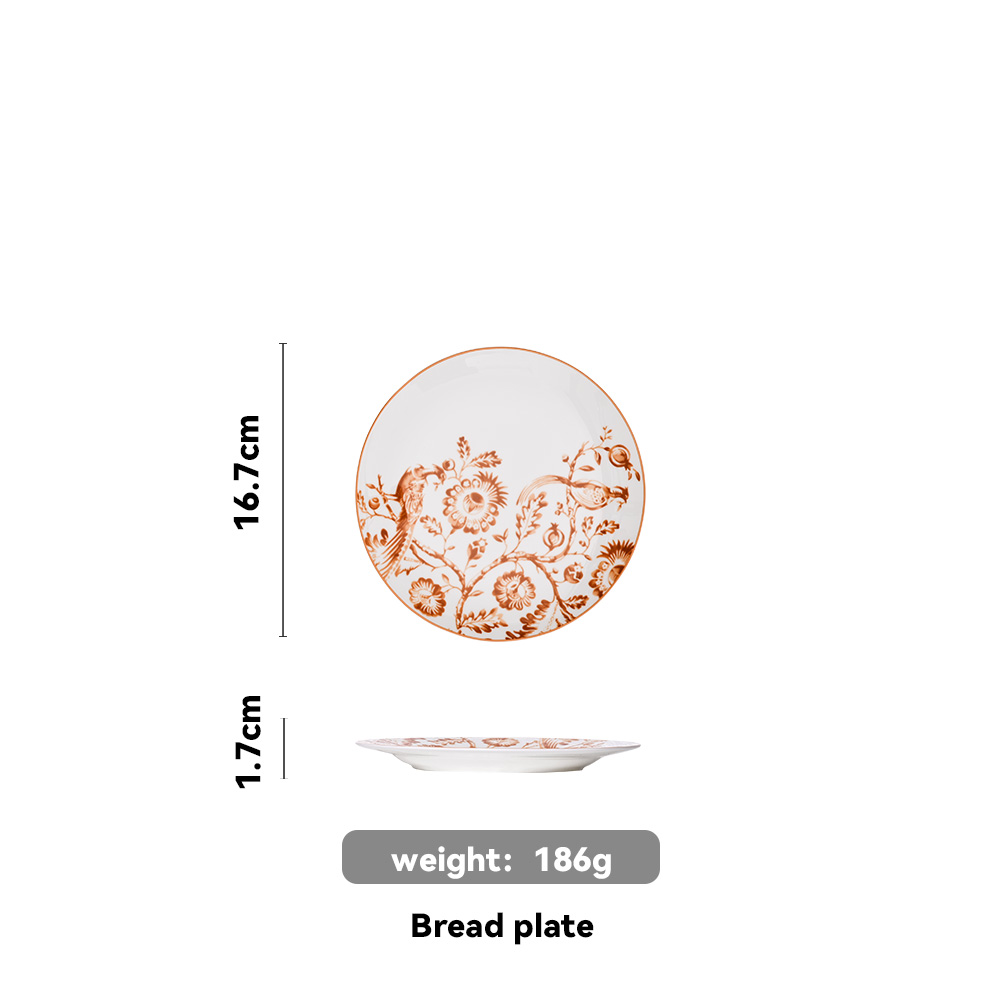 Chinoiserie Wheat Bird Charger Plate（images 5）